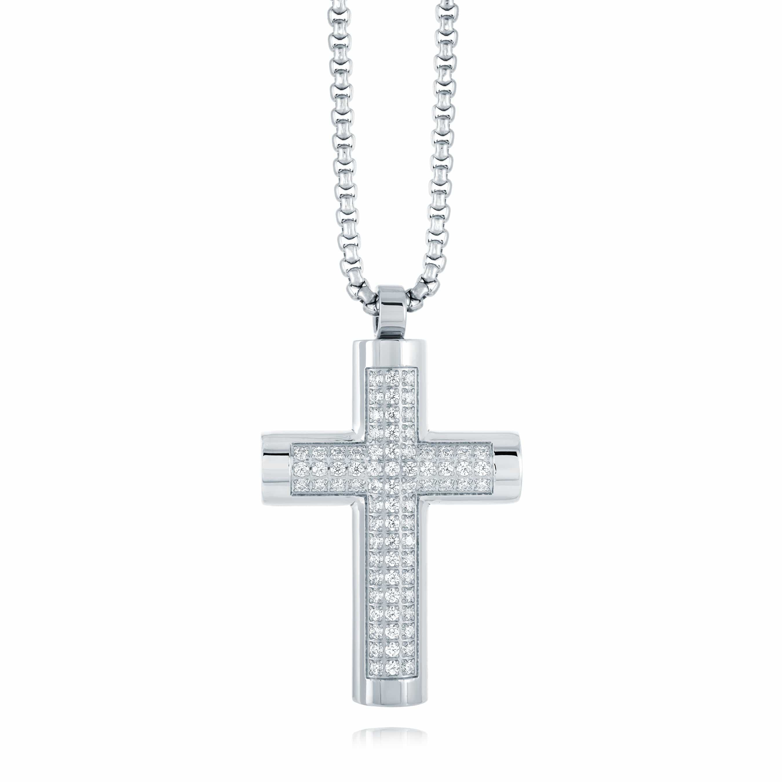 Triple Studded Cross Pendant