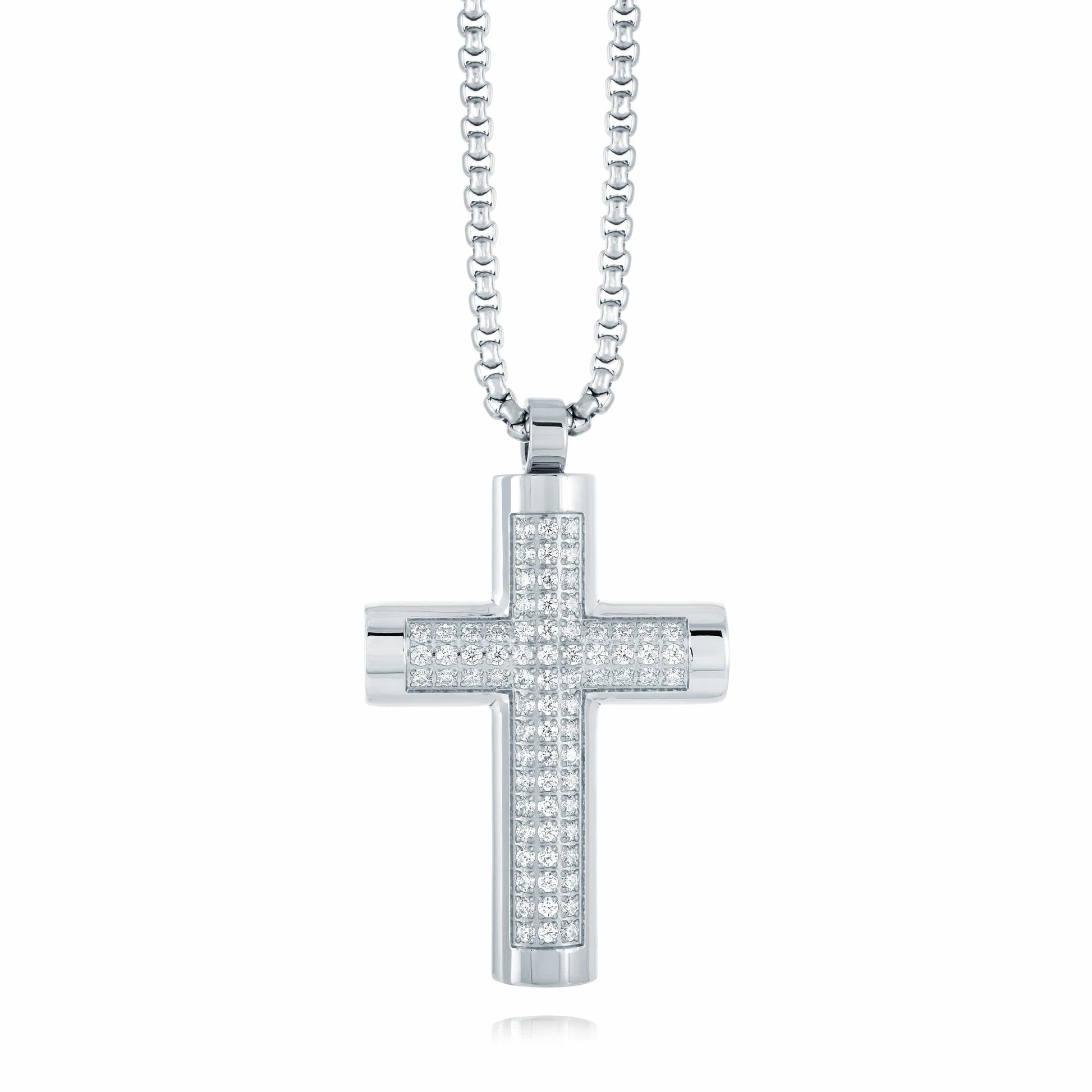 Triple Studded Cross Pendant