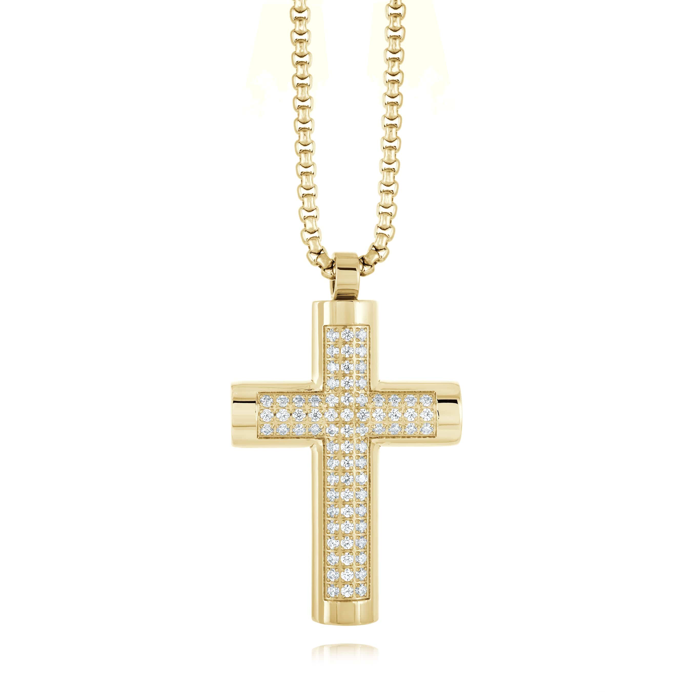 Triple Studded Cross Pendant