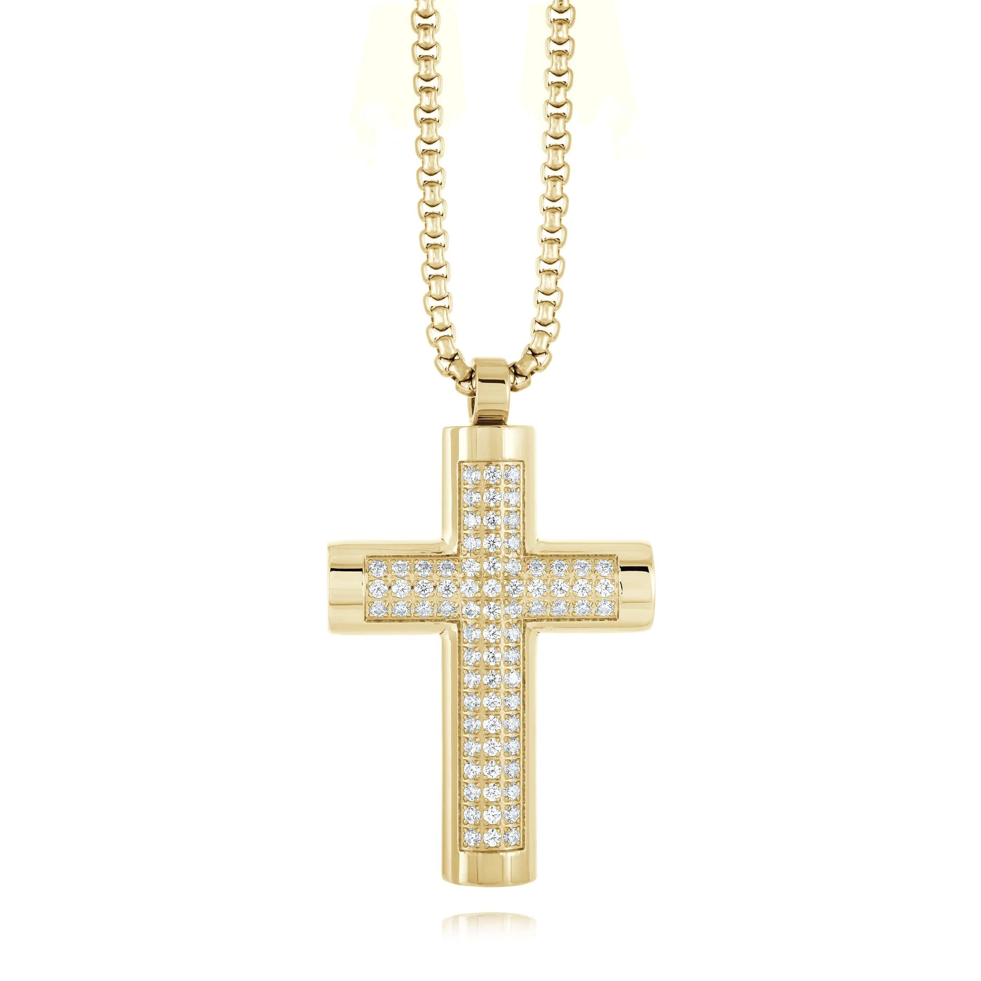 Triple Studded Cross Pendant