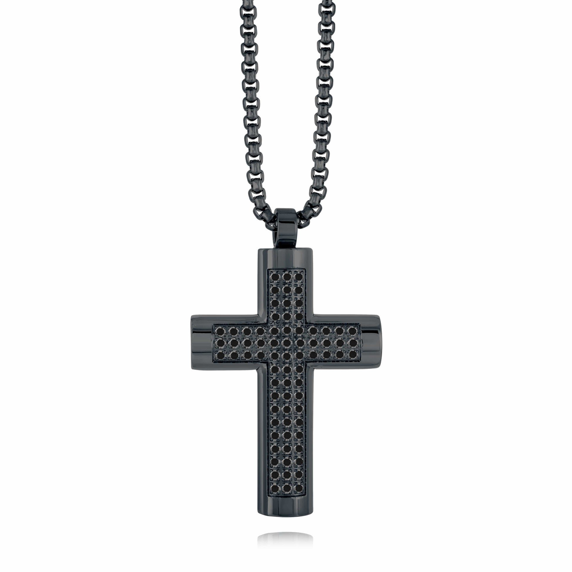 Triple Studded Cross Pendant