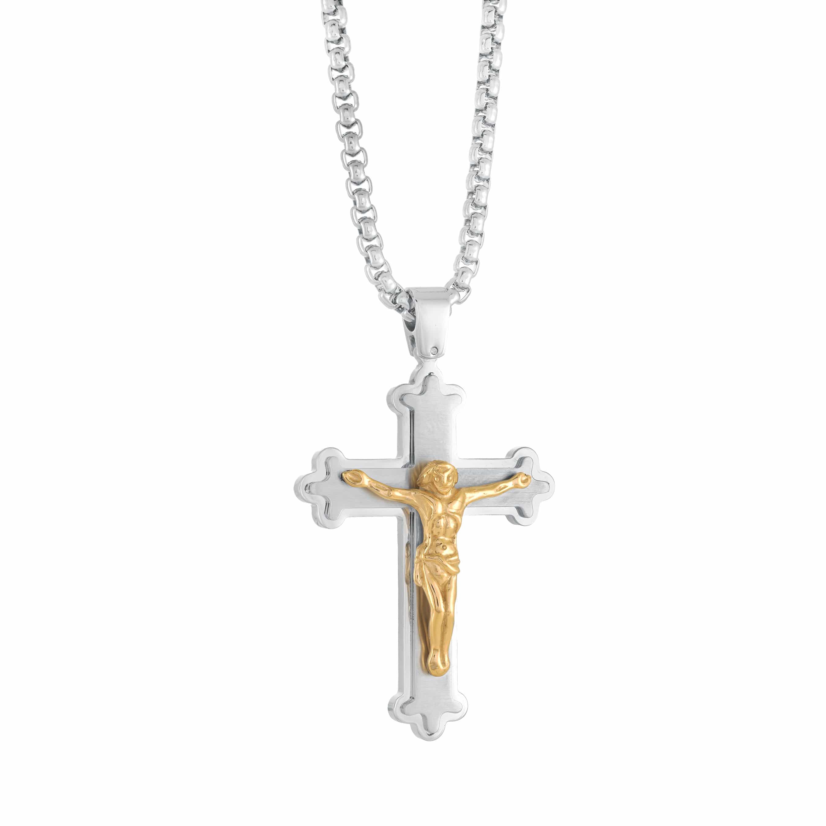 Raised Crucifix Cross Pendant