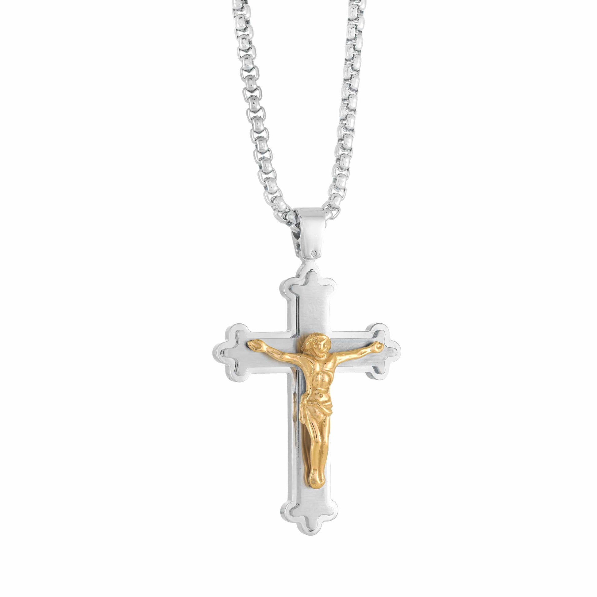 Raised Crucifix Cross Pendant