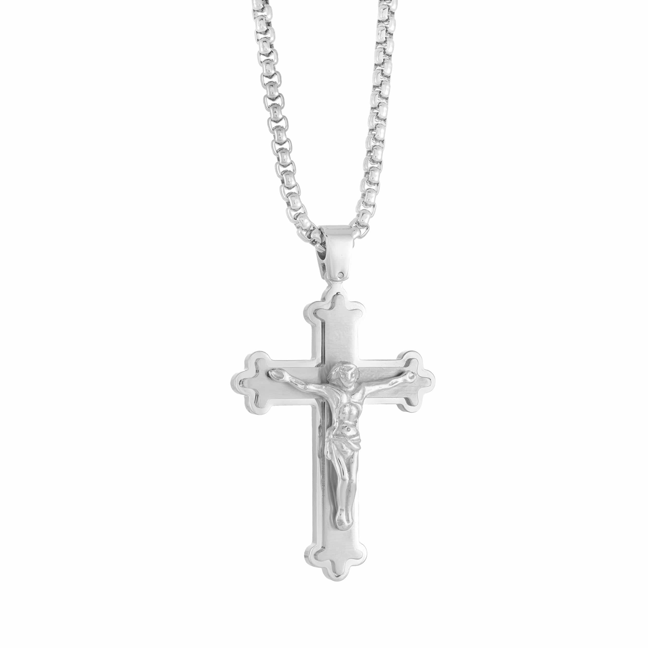 Raised Crucifix Cross Pendant
