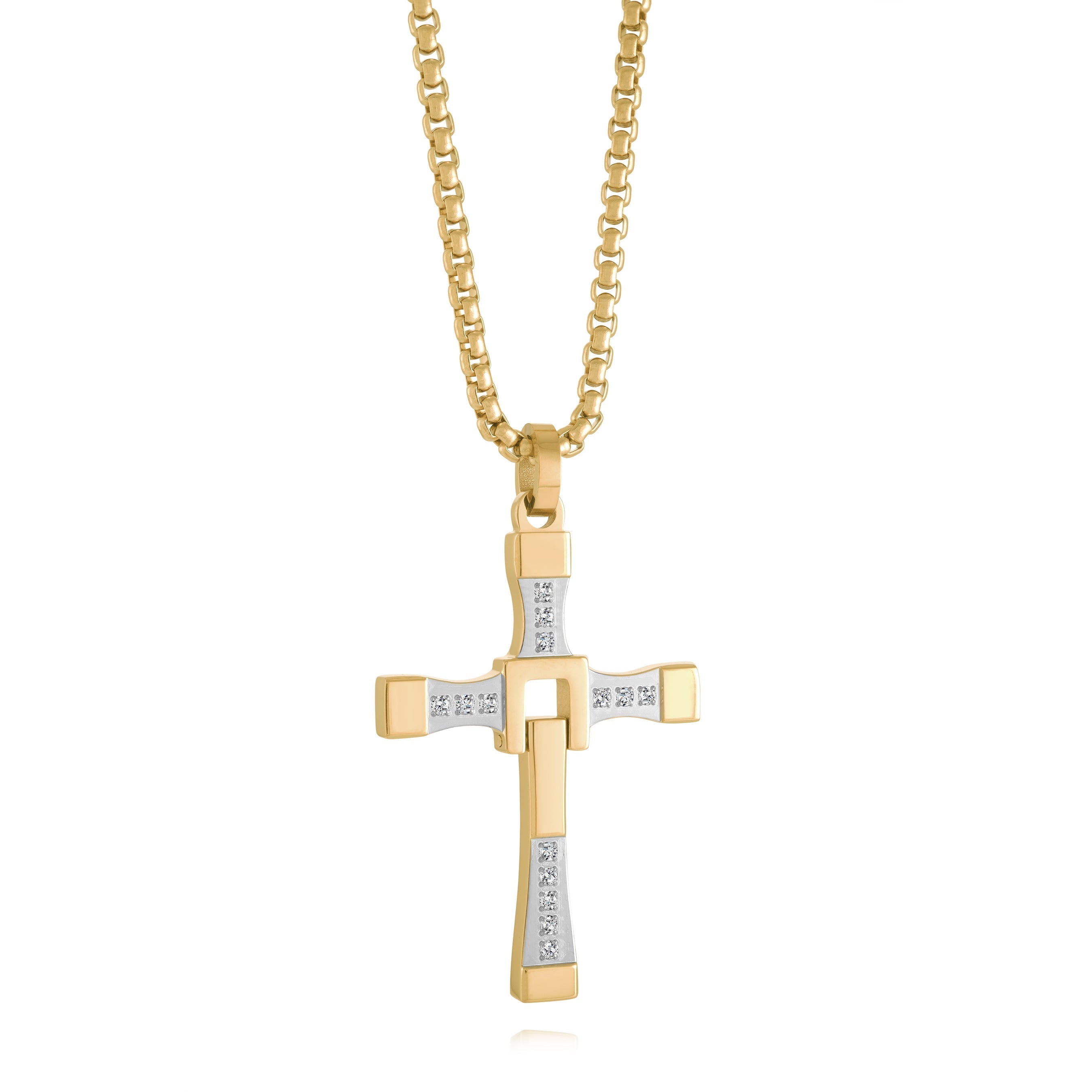 2-Piece Studded Cross Pendant