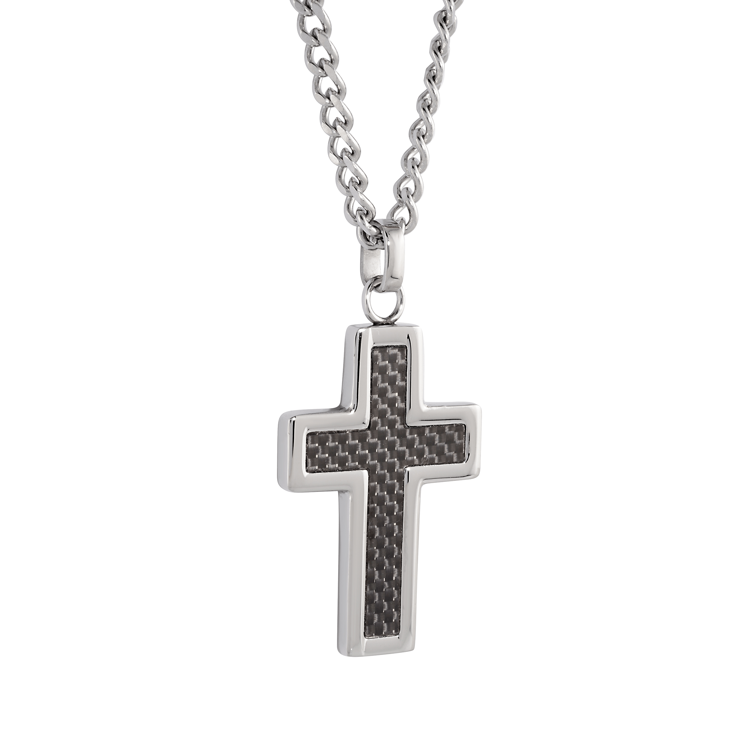 Carbon Fibre Cross Pendant