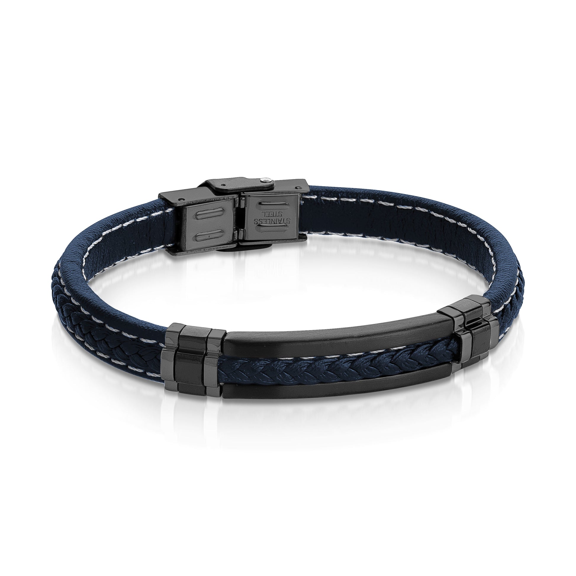 Accented Leather Bracelet 8mm
