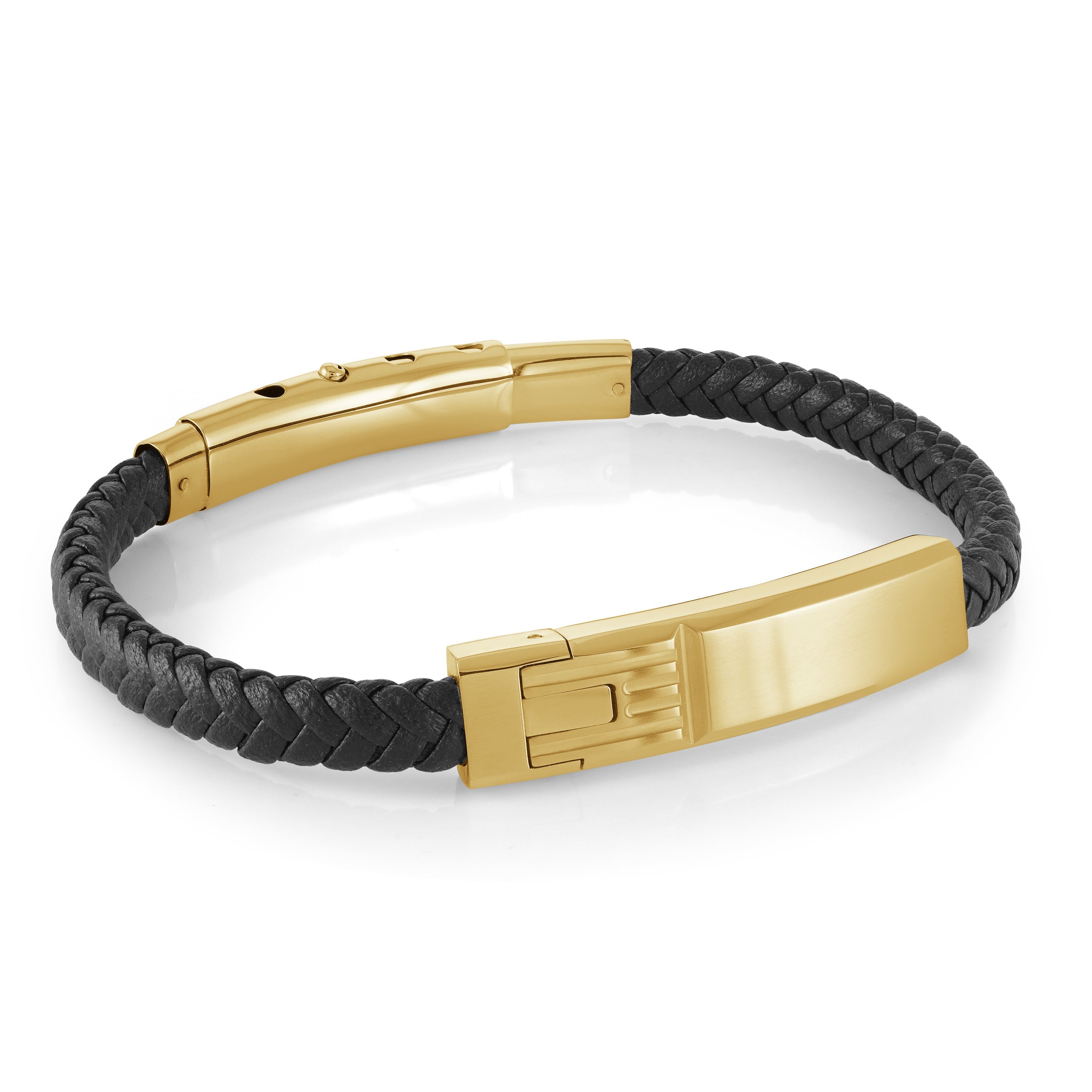 Steel & Leather Adjustable Bracelet
