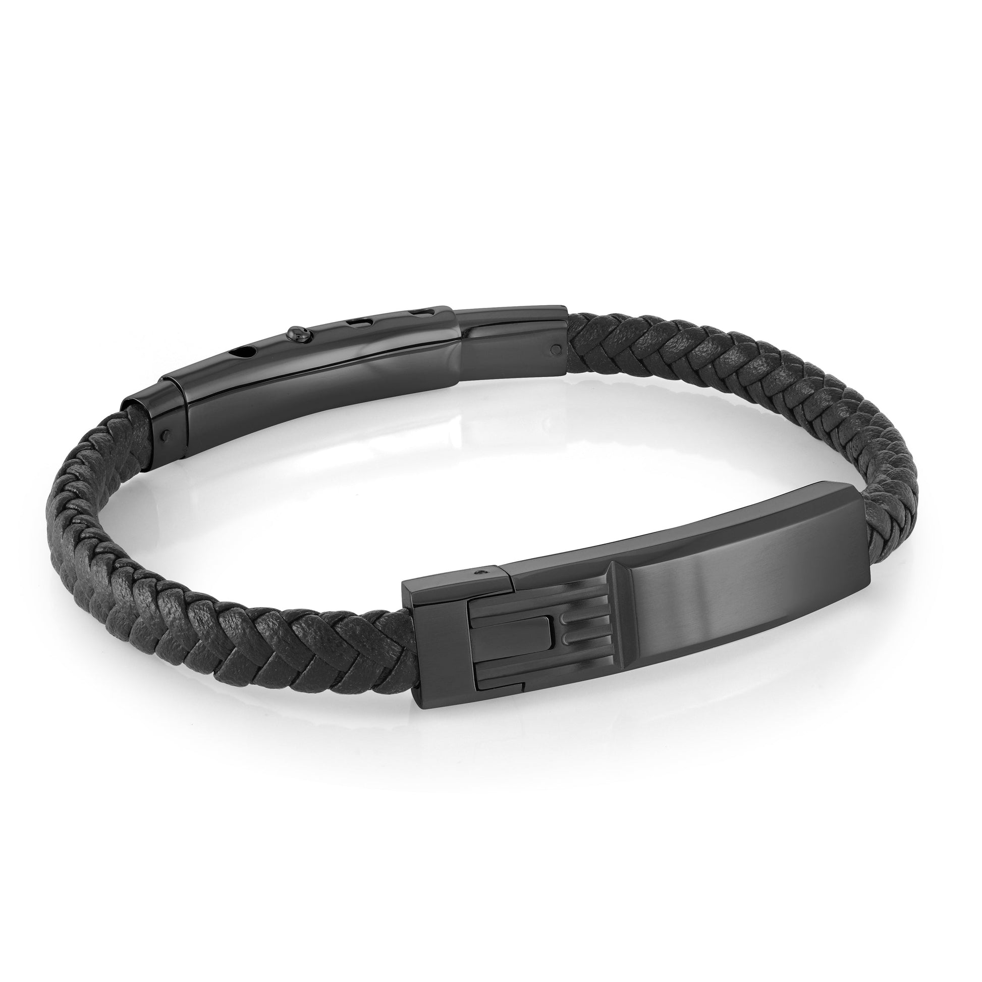Steel & Leather Adjustable Bracelet