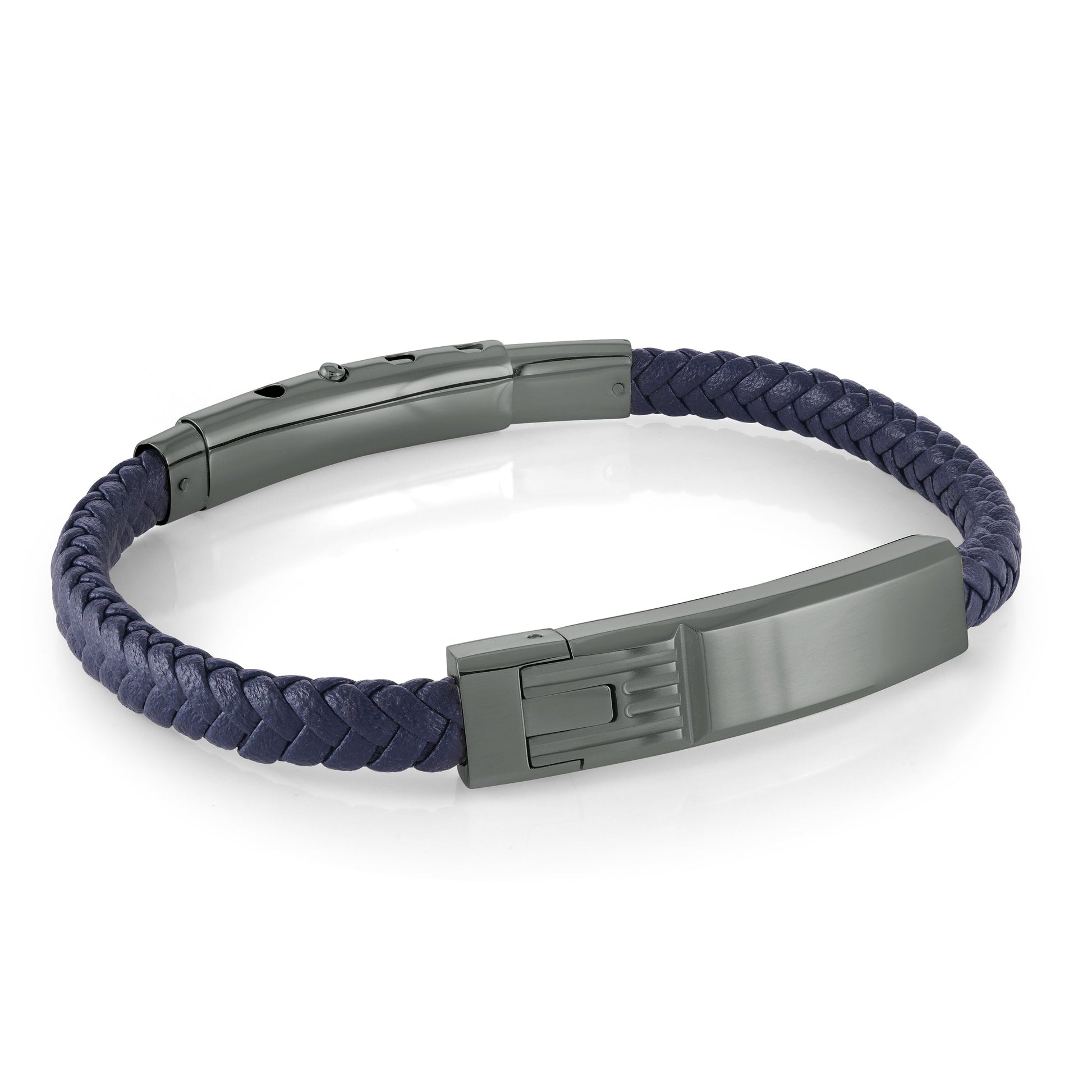Steel & Leather Adjustable Bracelet