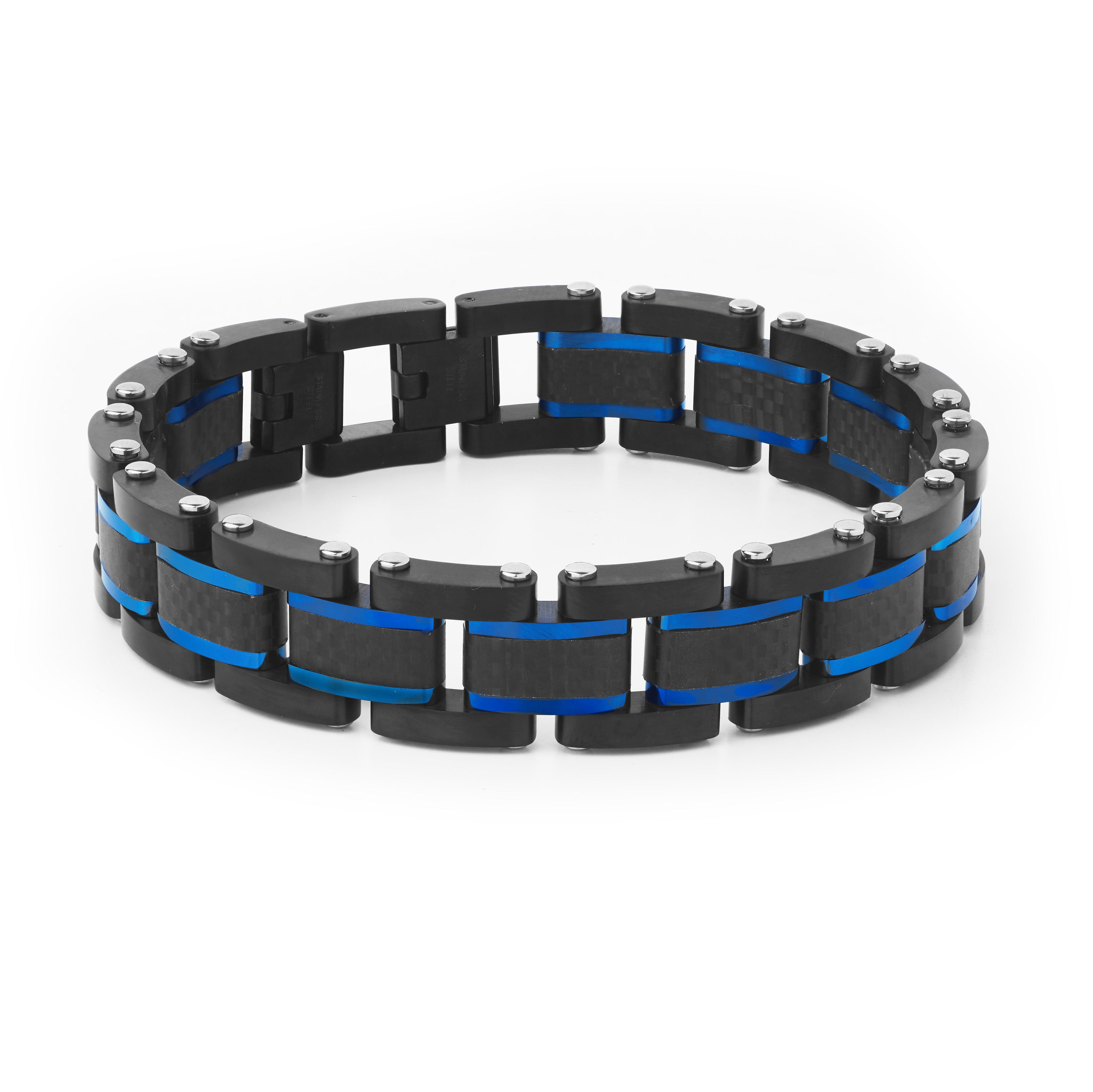 Hybrid Steel & Carbon Fibre Bracelet 14mm