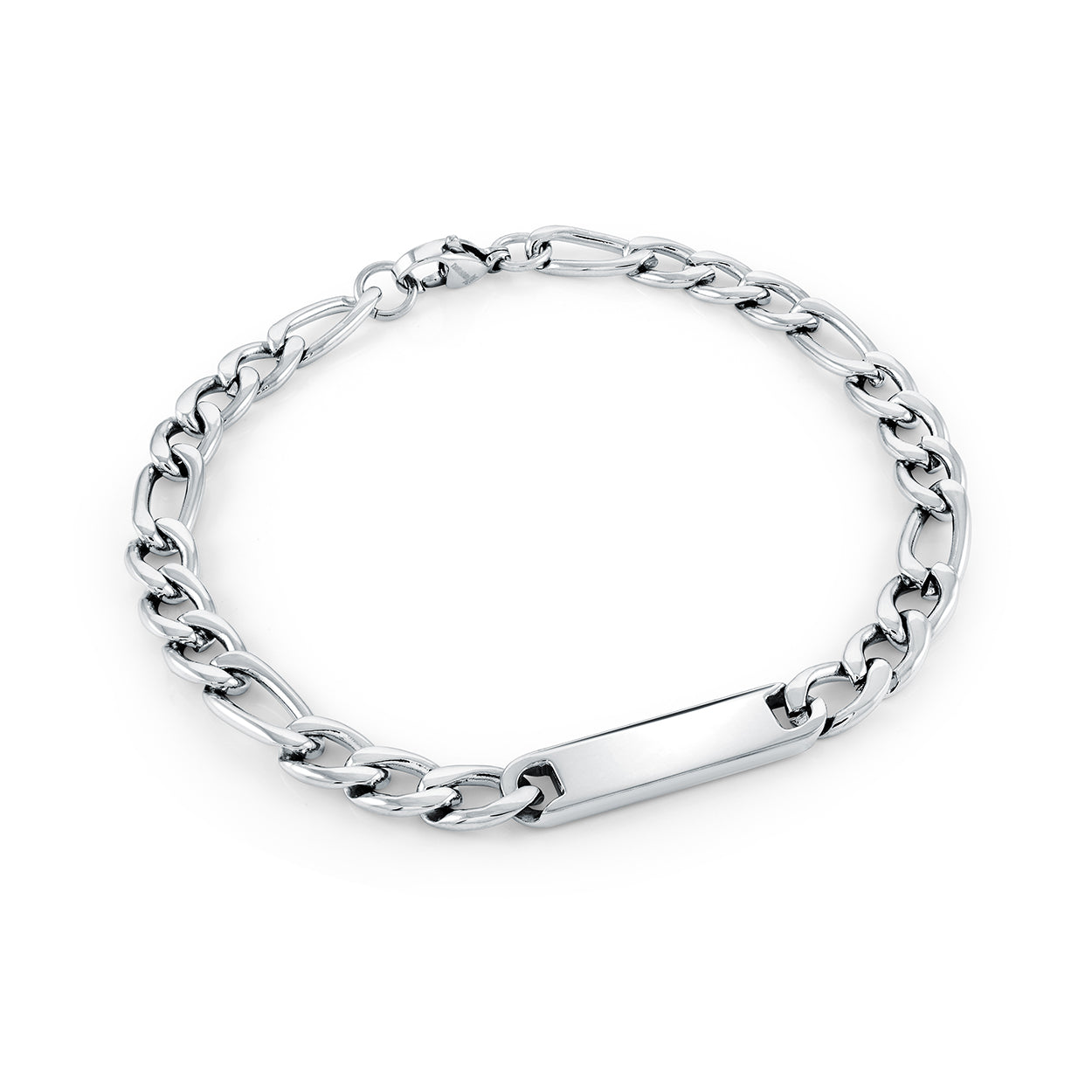 Engravable Figaro Bracelet 6mm