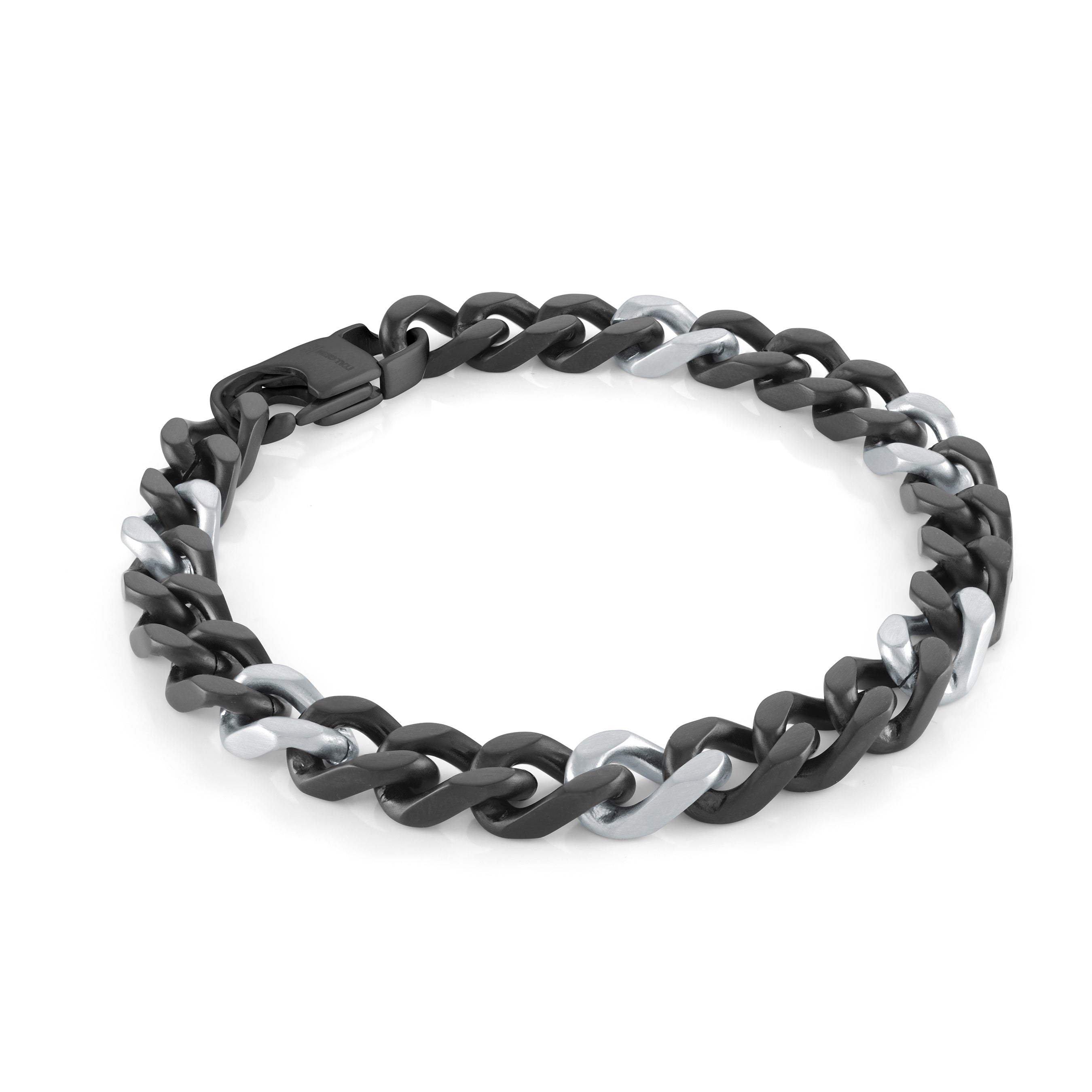Two Tone Stainless Steel Curb Bracelet 8mm