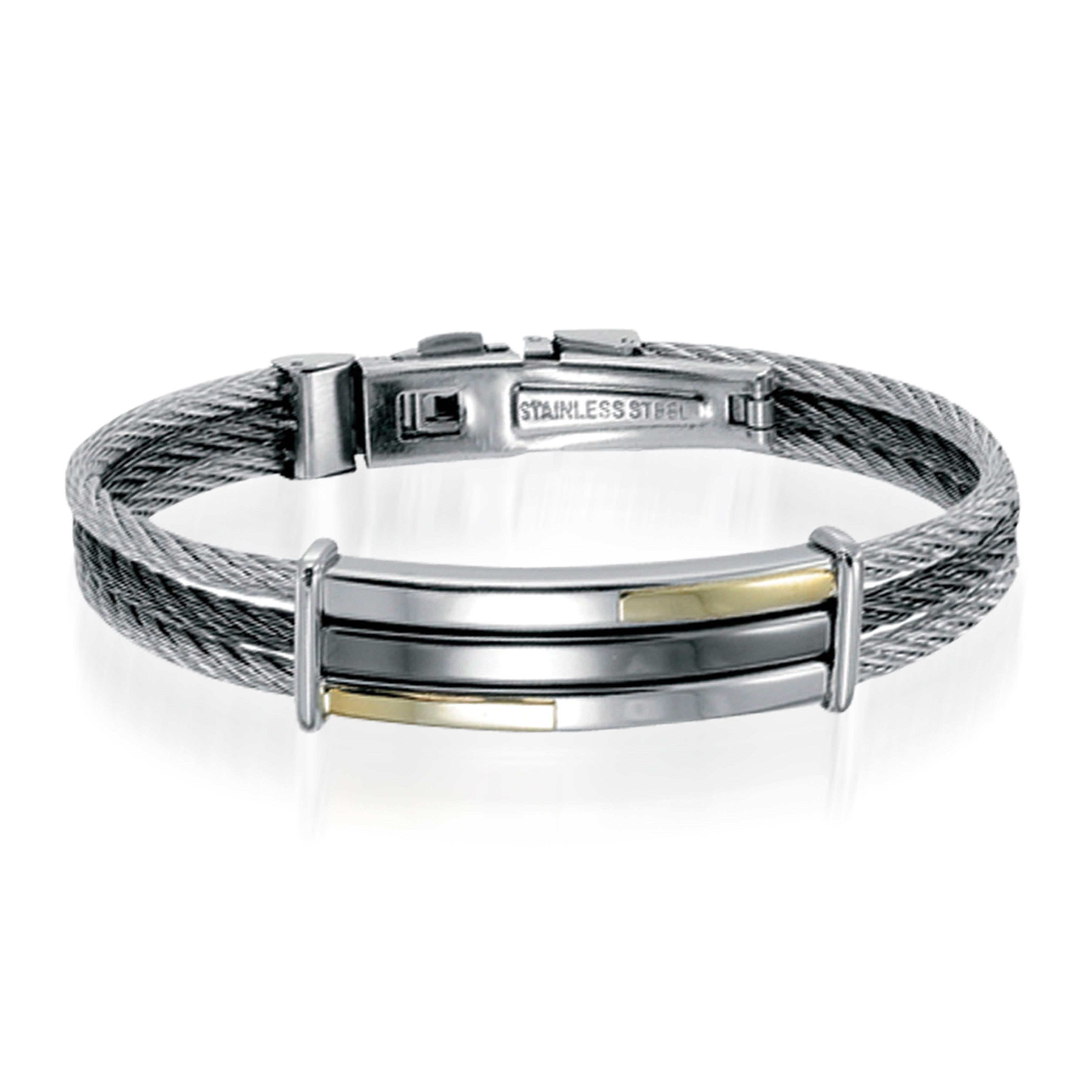 3 Row Plate Cable Bracelet 11mm