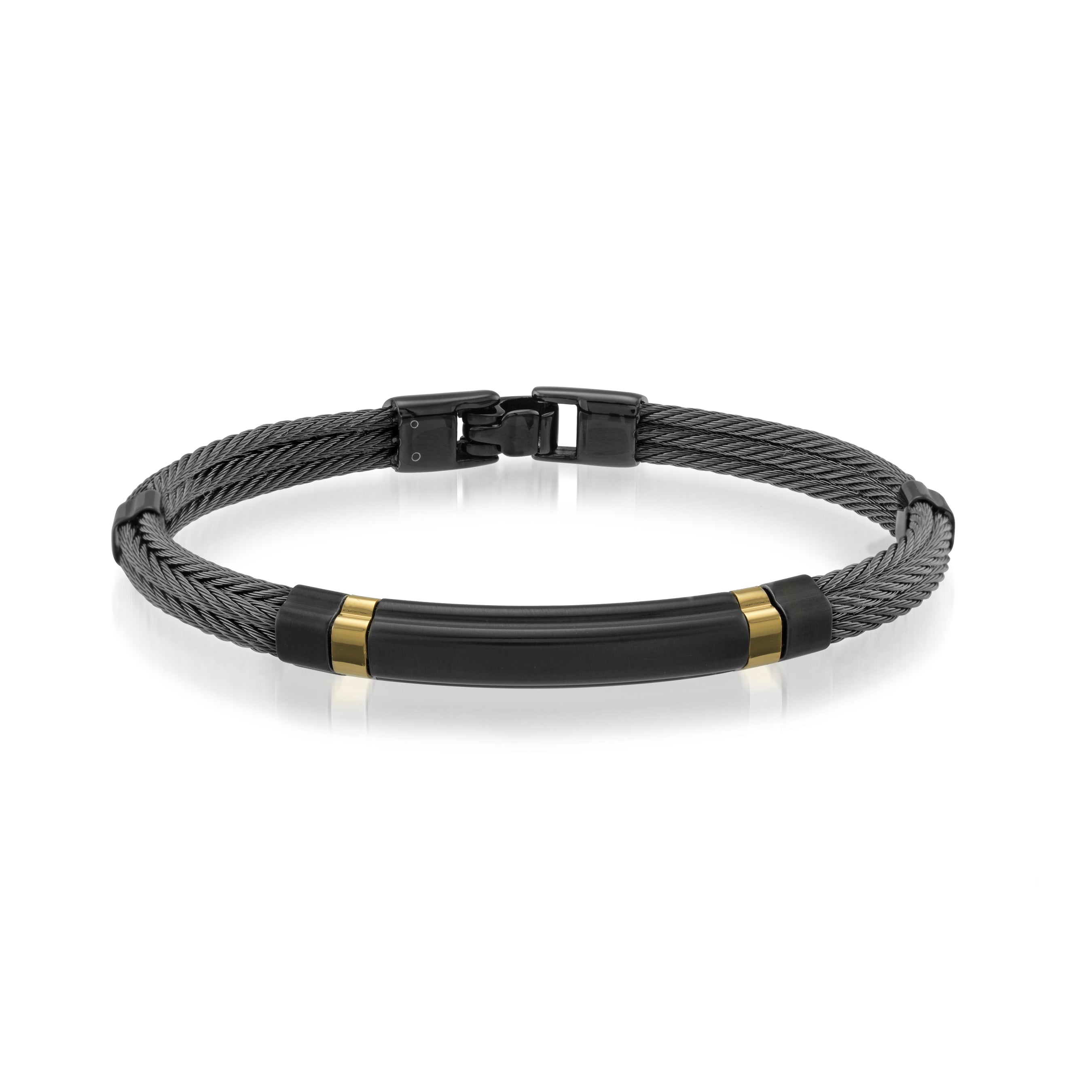 18K Gold Accent Matte Black Bangle