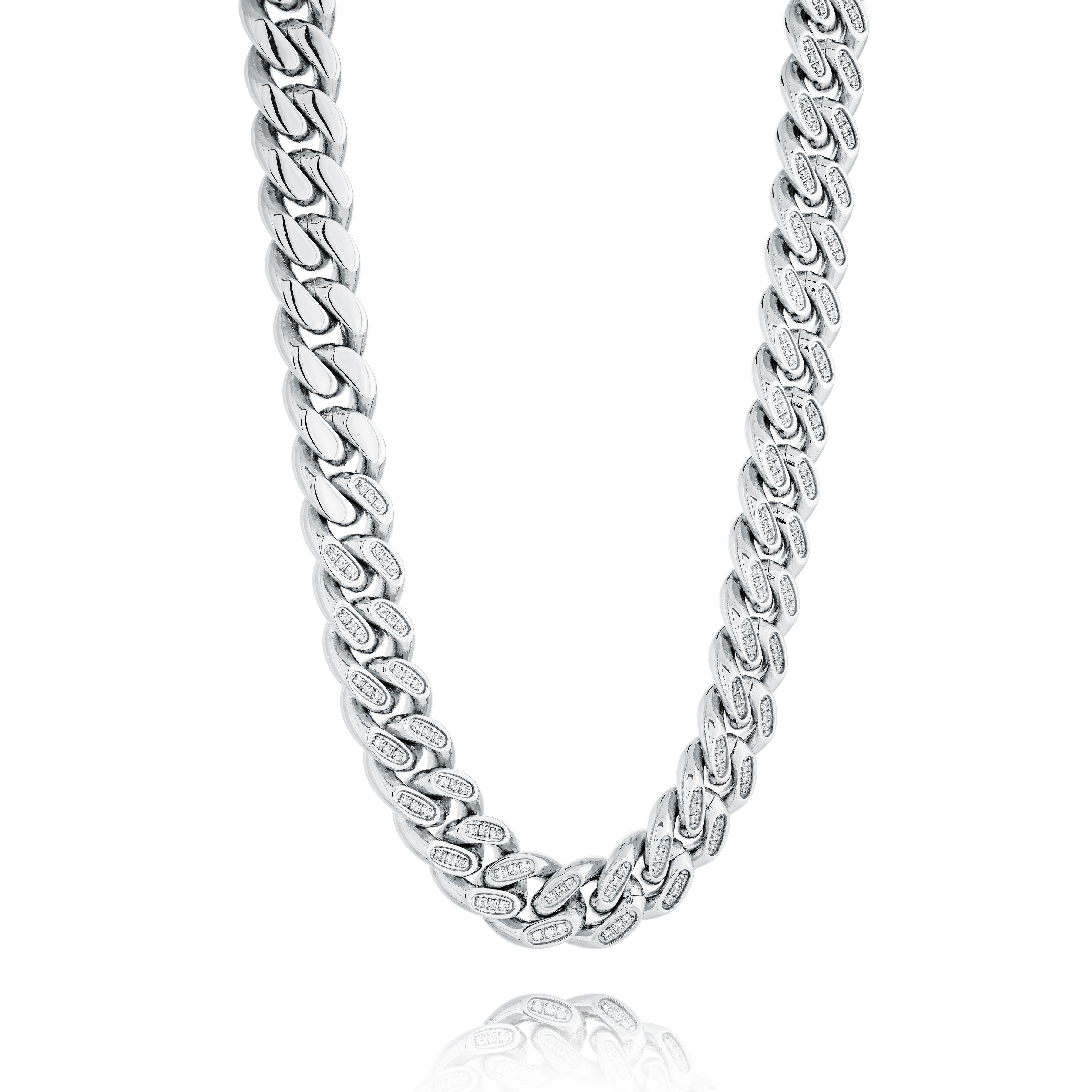 Half Iced Curb Link Chain 10mm