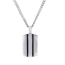 Striped Dog Tag Pendant