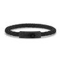 Woven Leather Bracelet (6Mm) - Black & Black