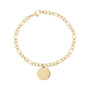 Figaro Link Bracelet + Round Charm (4Mm) - Gold