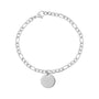 Figaro Link Bracelet + Round Charm (4Mm) - Silver