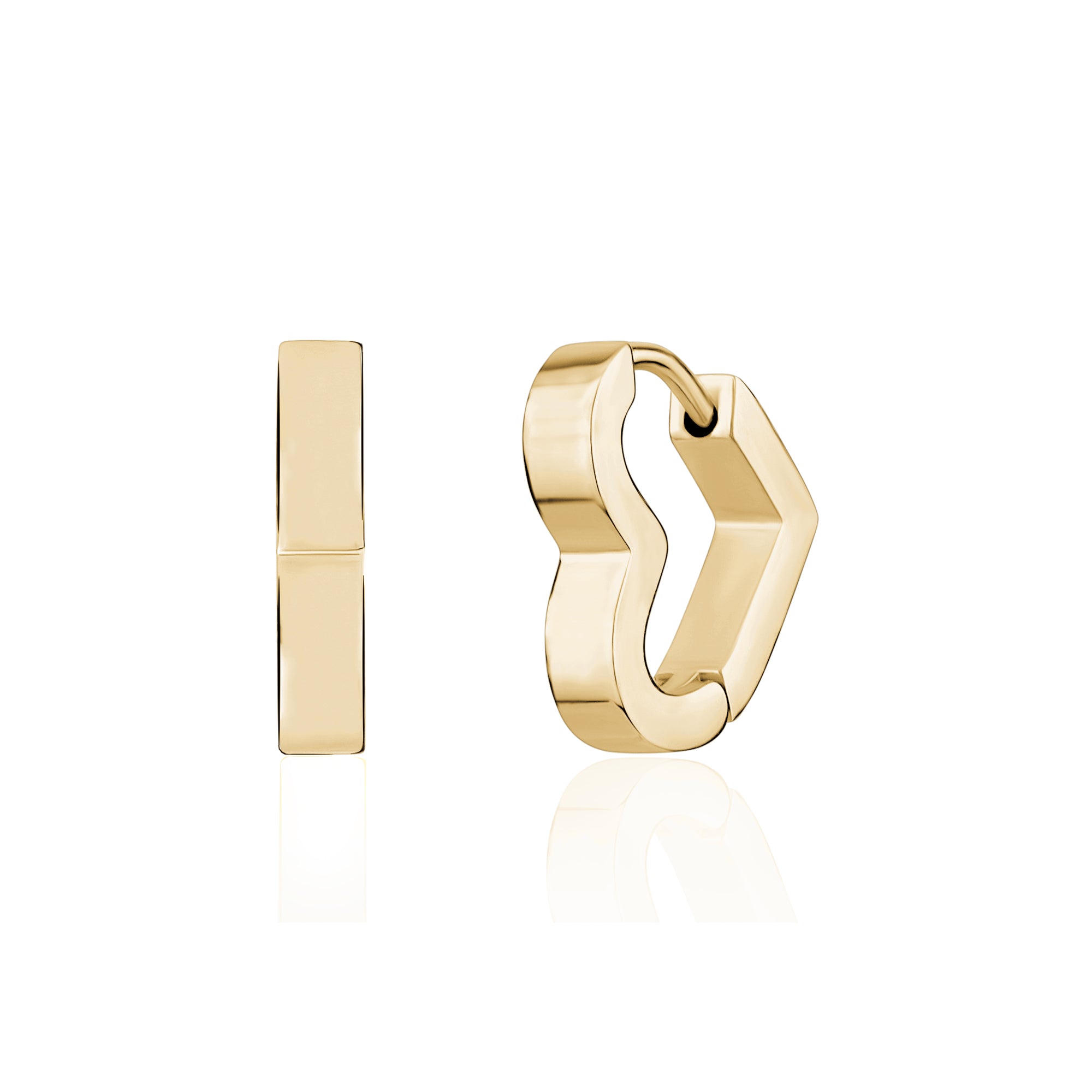 Heart Huggie Earrings - Gold