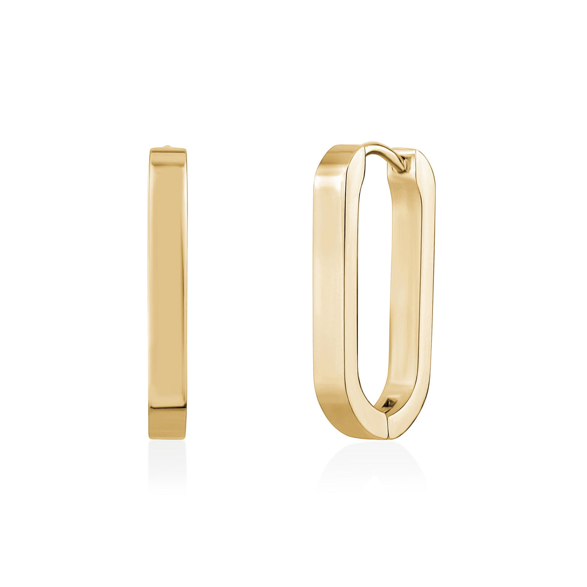 Oval Huggie Earrings (21Mm) - Gold