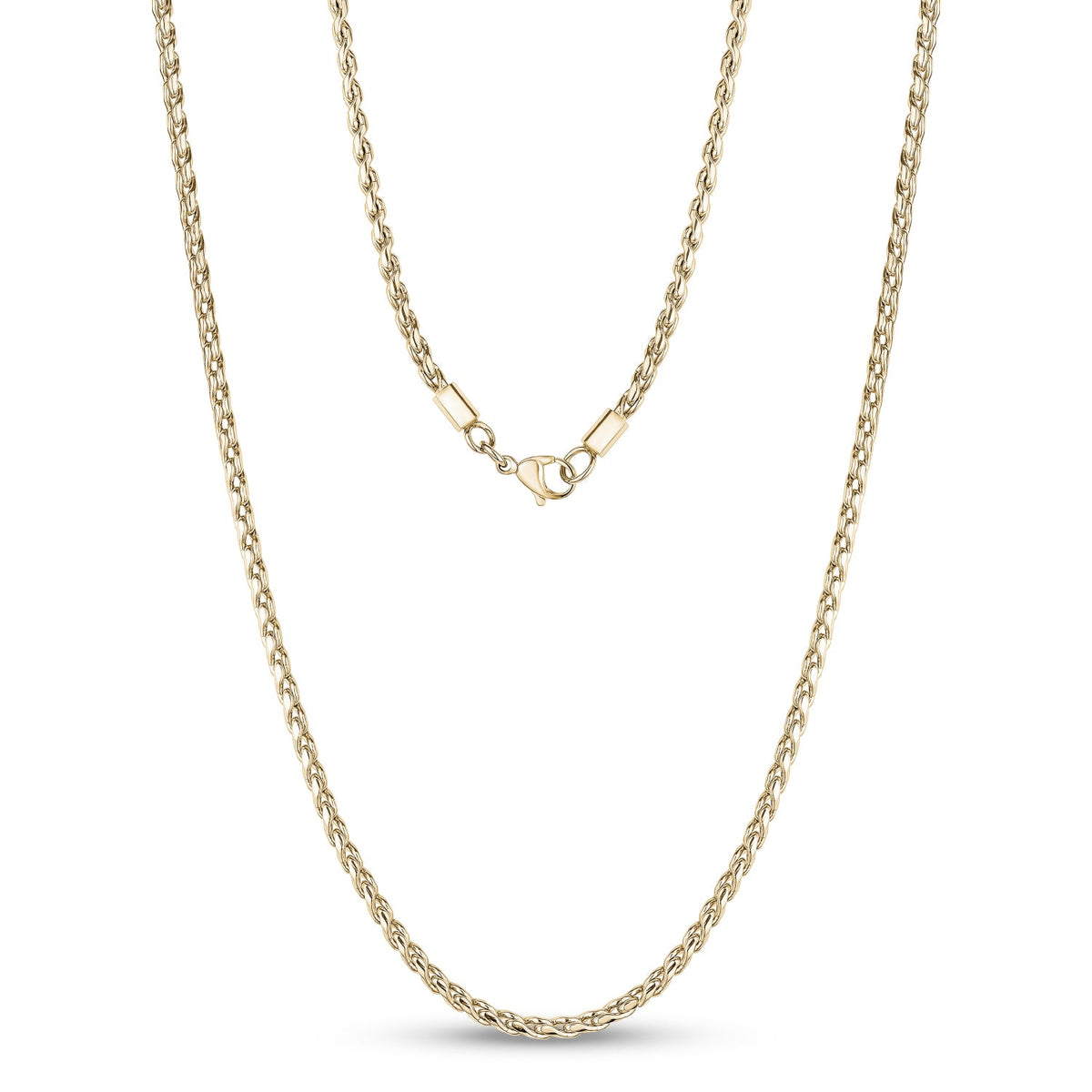 Long Narrow Curb Link Chain (2Mm) - Gold