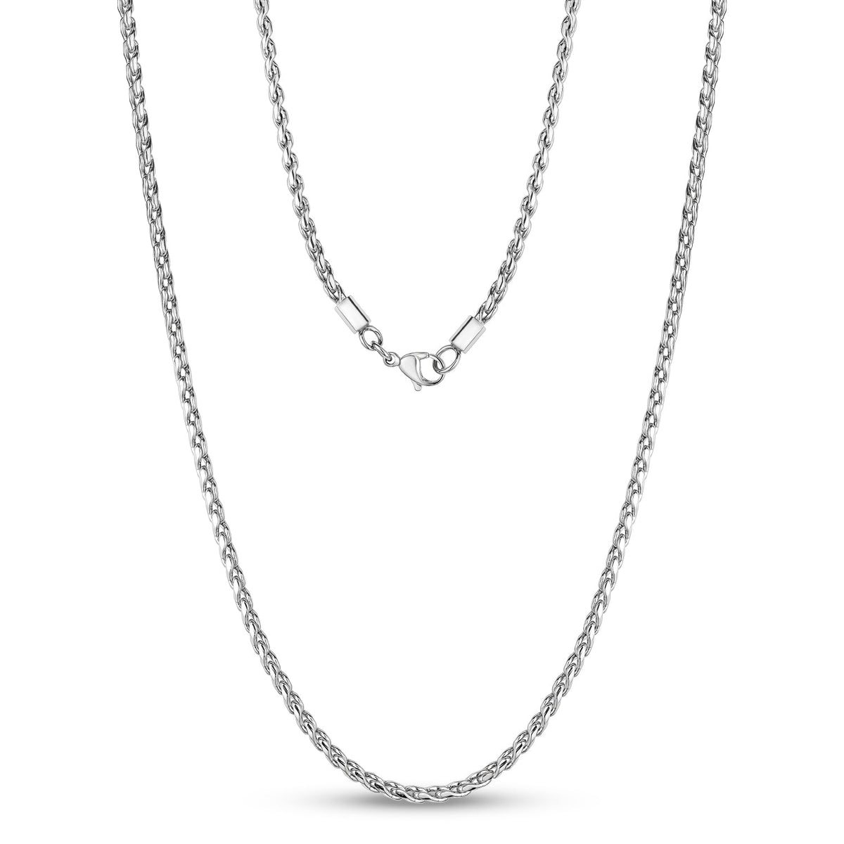 Long Narrow Curb Link Chain (2Mm) - Silver