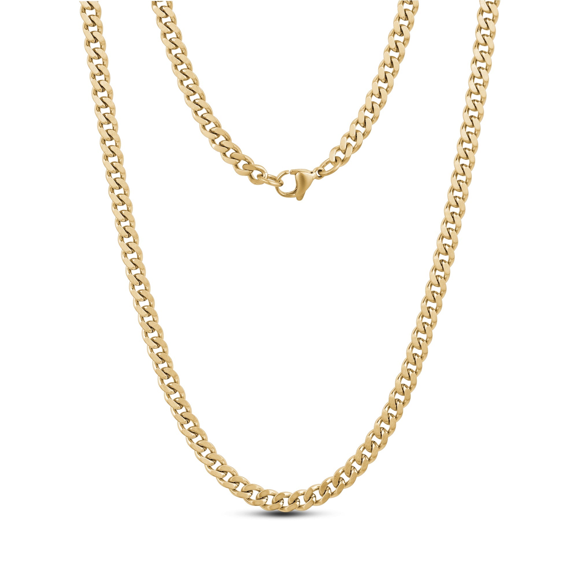 Matte Cuban Link Chain (5Mm) - Gold