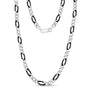 Figaro Link Chain (7Mm) - Silver & Black
