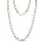 Figaro Link Chain (7Mm) - Silver & Gold