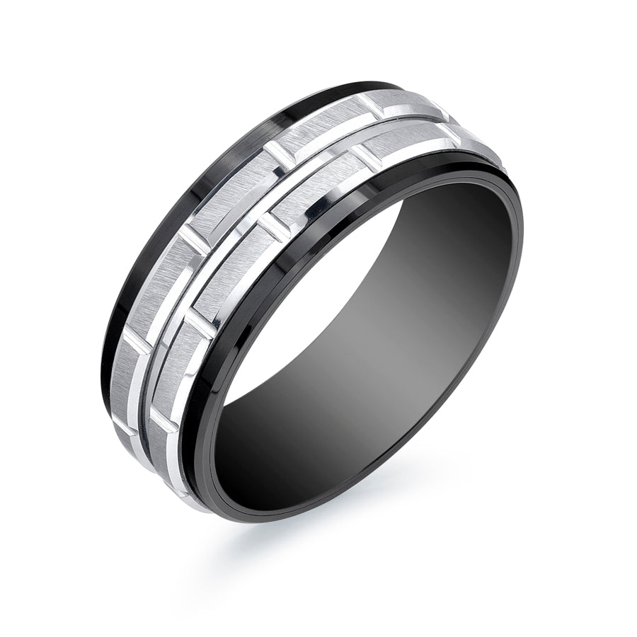 Double Rectangle Center Ring 8mm