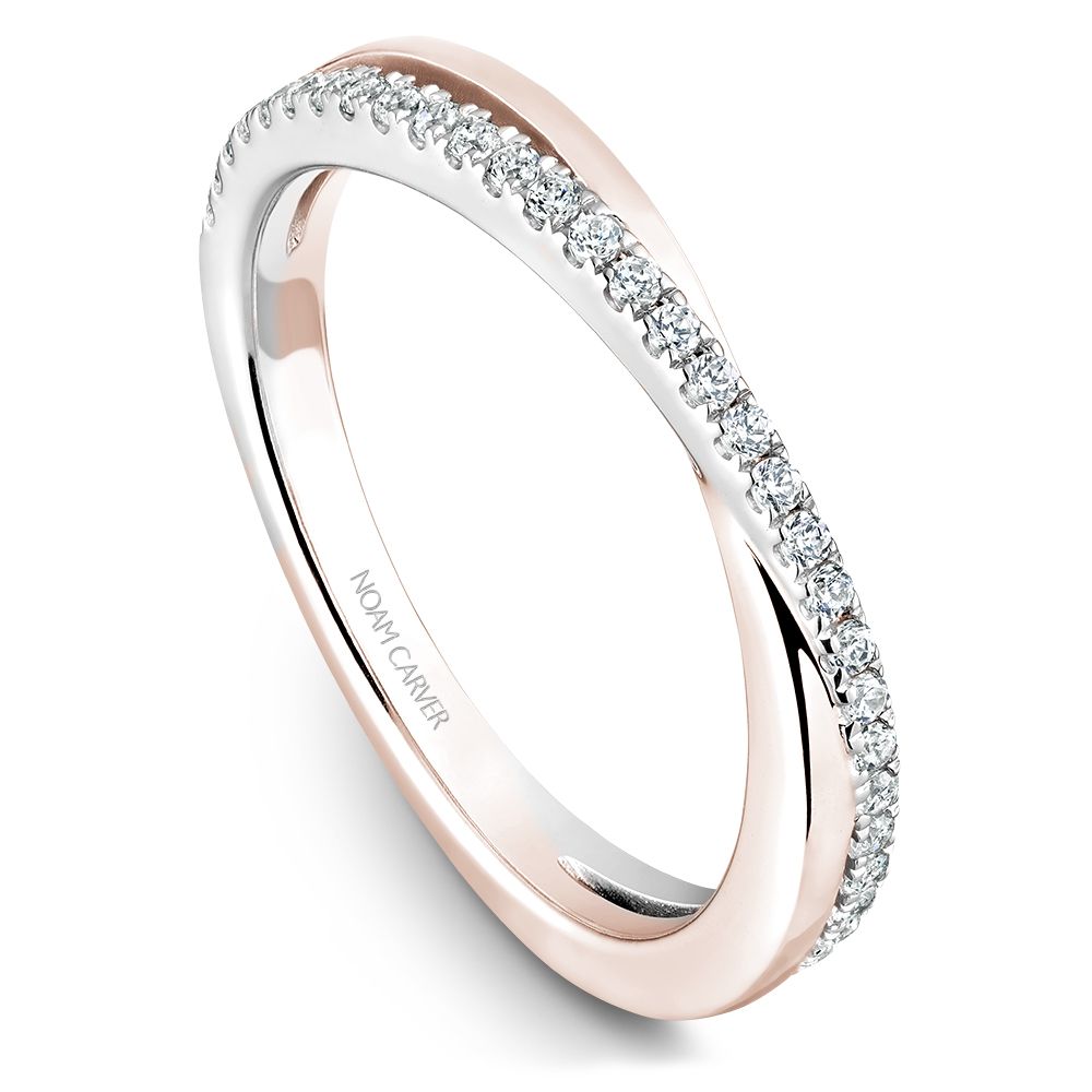 Noam Carver Stackable STB14-1 in 14K Rose with White Detail