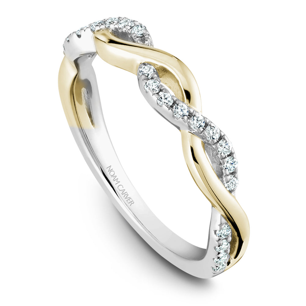 Noam Carver Stackable STB21-2 in 14K White with Yellow Detail