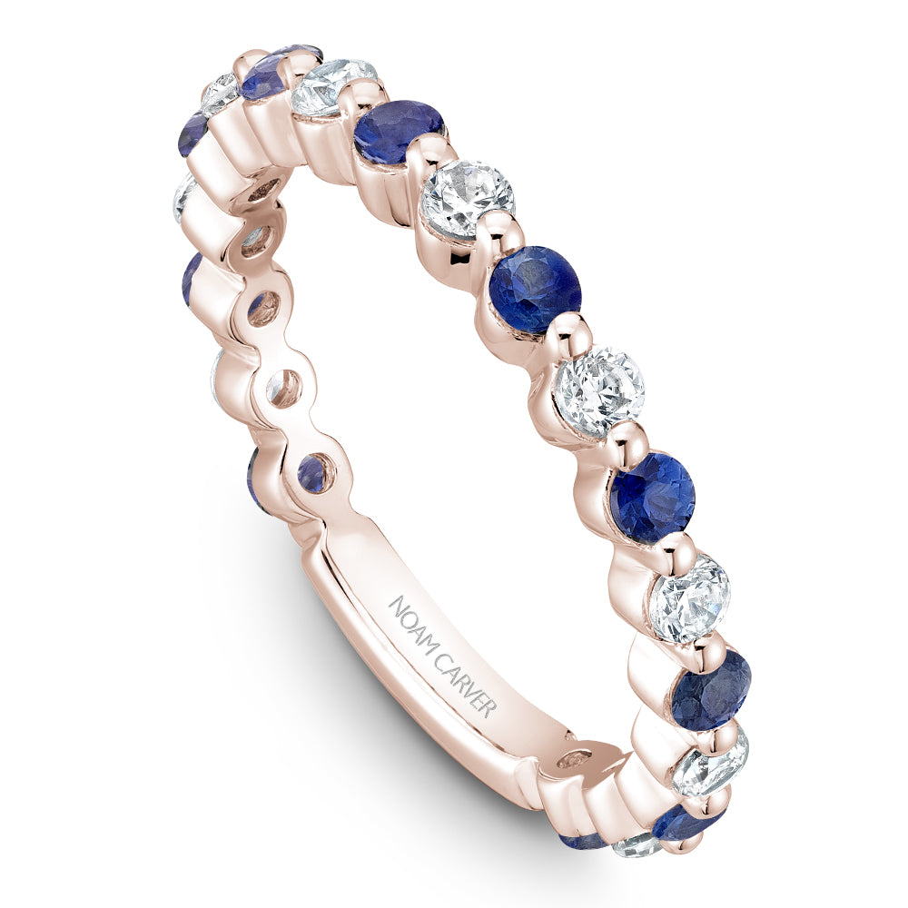Noam Carver Stackable STB38-2 Blue Sapphire in 14K Rose Gold