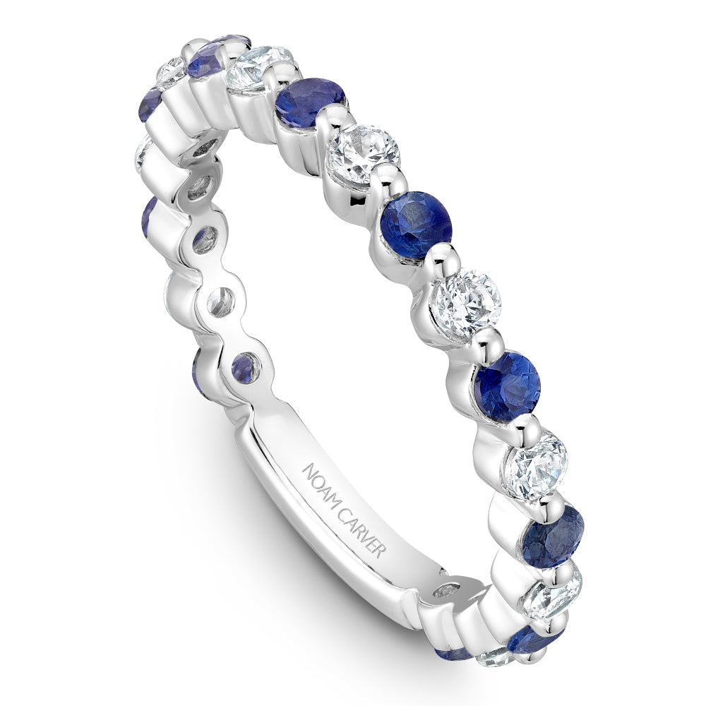 Noam Carver Stackable STB38-2 Blue Sapphire in 14K White Gold