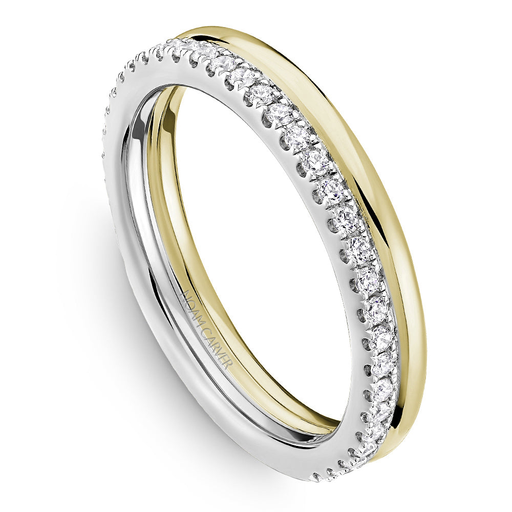 Noam Carver Stackable STC24-1 in 14K White with Yellow Detail