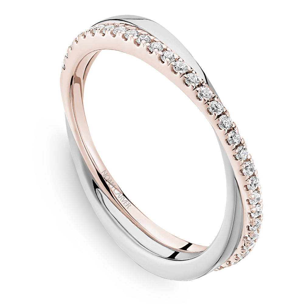Noam Carver Stackable STC28-1 in 14K Rose with White Detail
