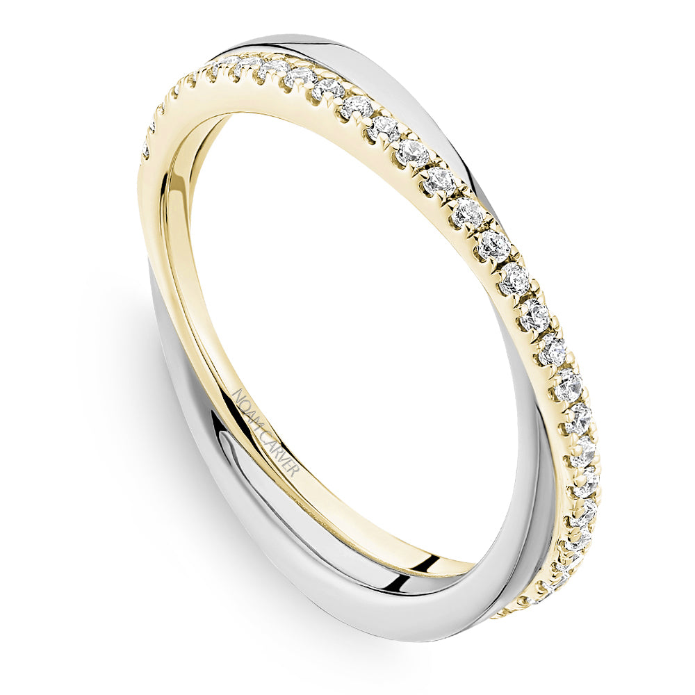 Noam Carver Stackable STC28-1 in 14K Yellow with White Detail