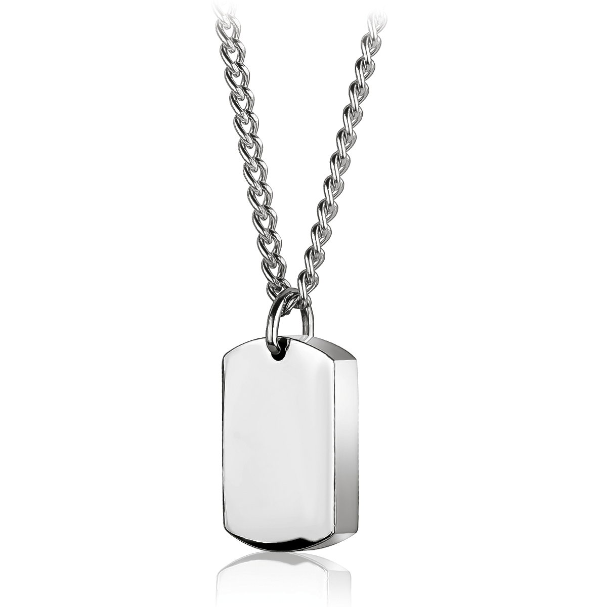 Polished Brushed Dogtag Urn Pendant