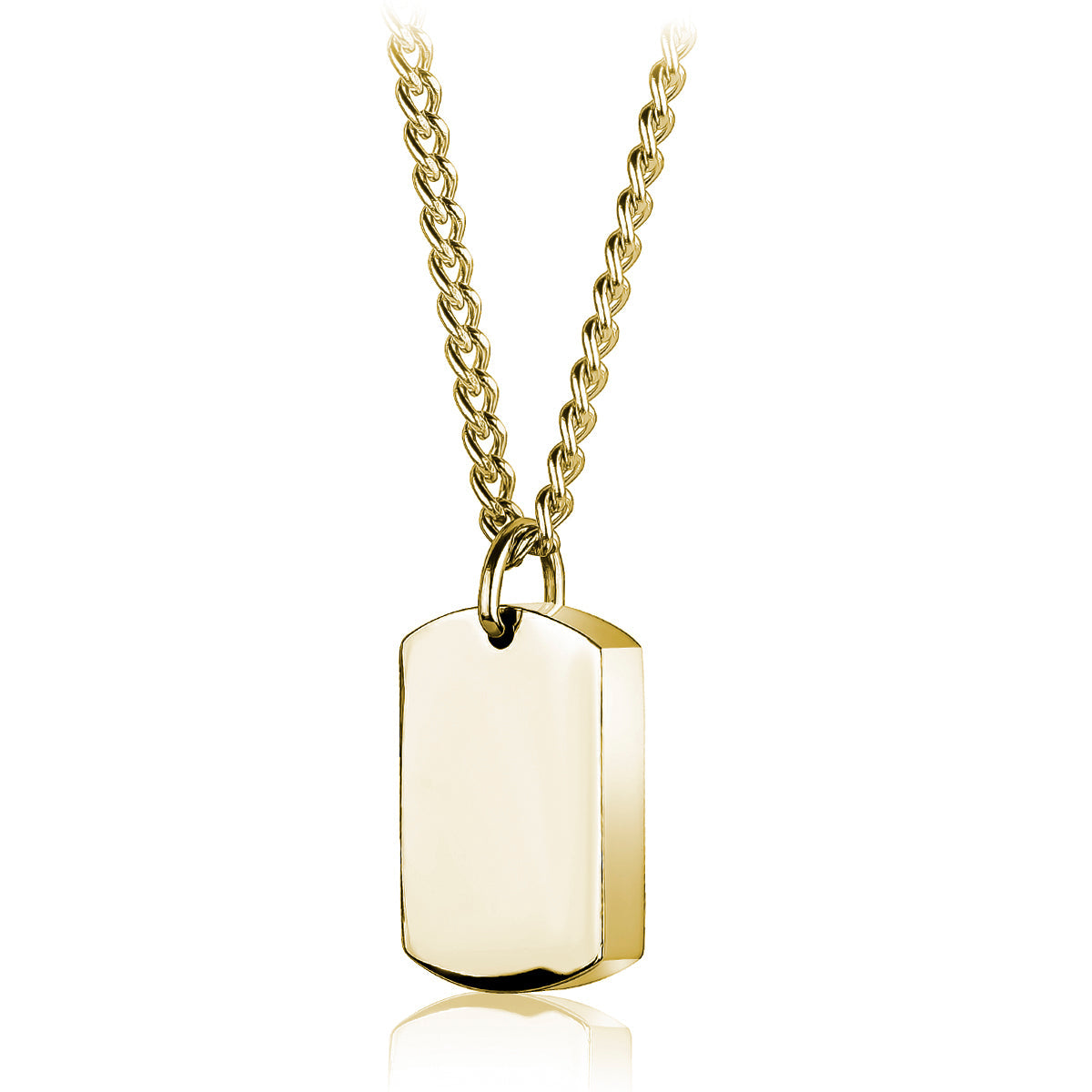 Polished Brushed Dogtag Urn Pendant