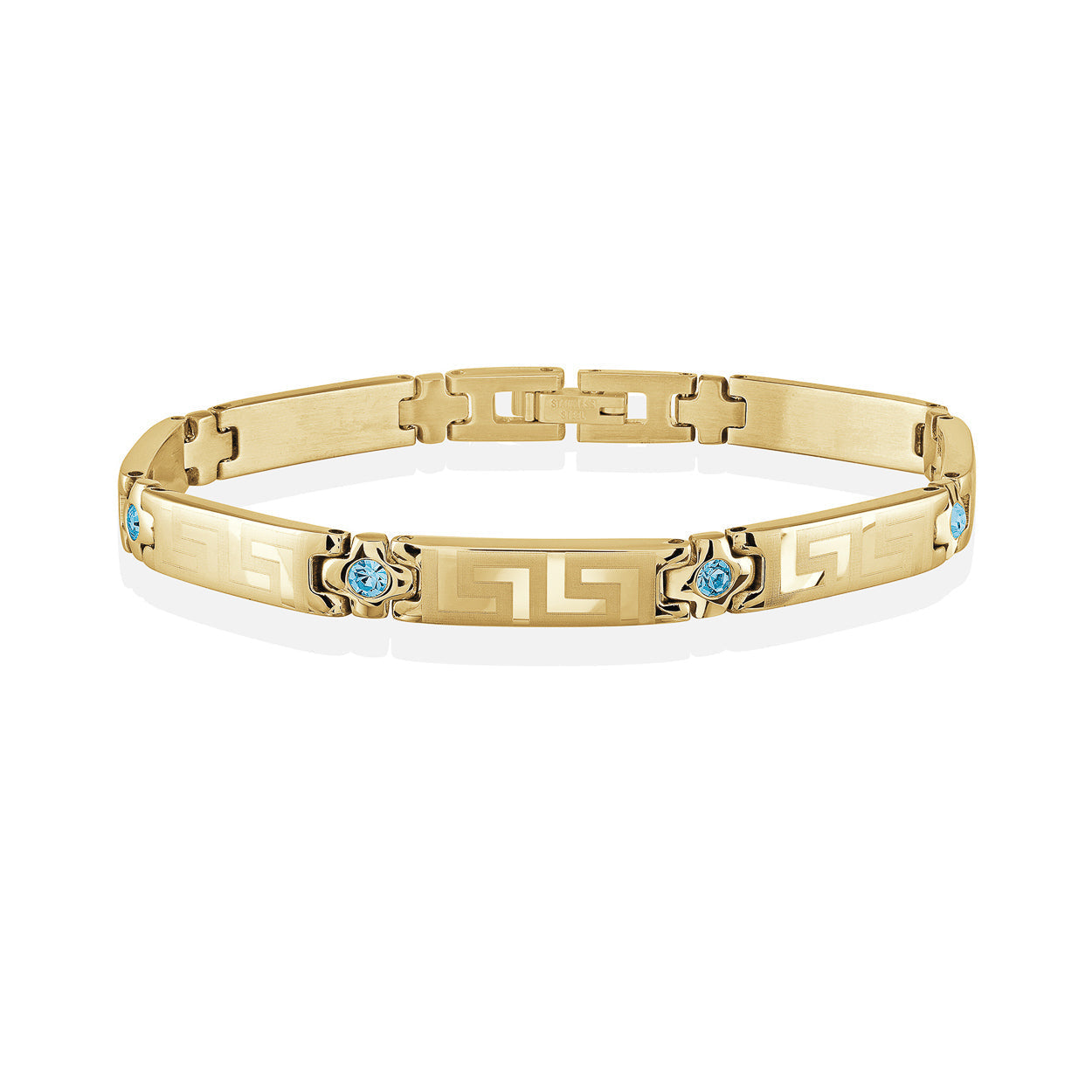 Greek Key Gem Bracelet