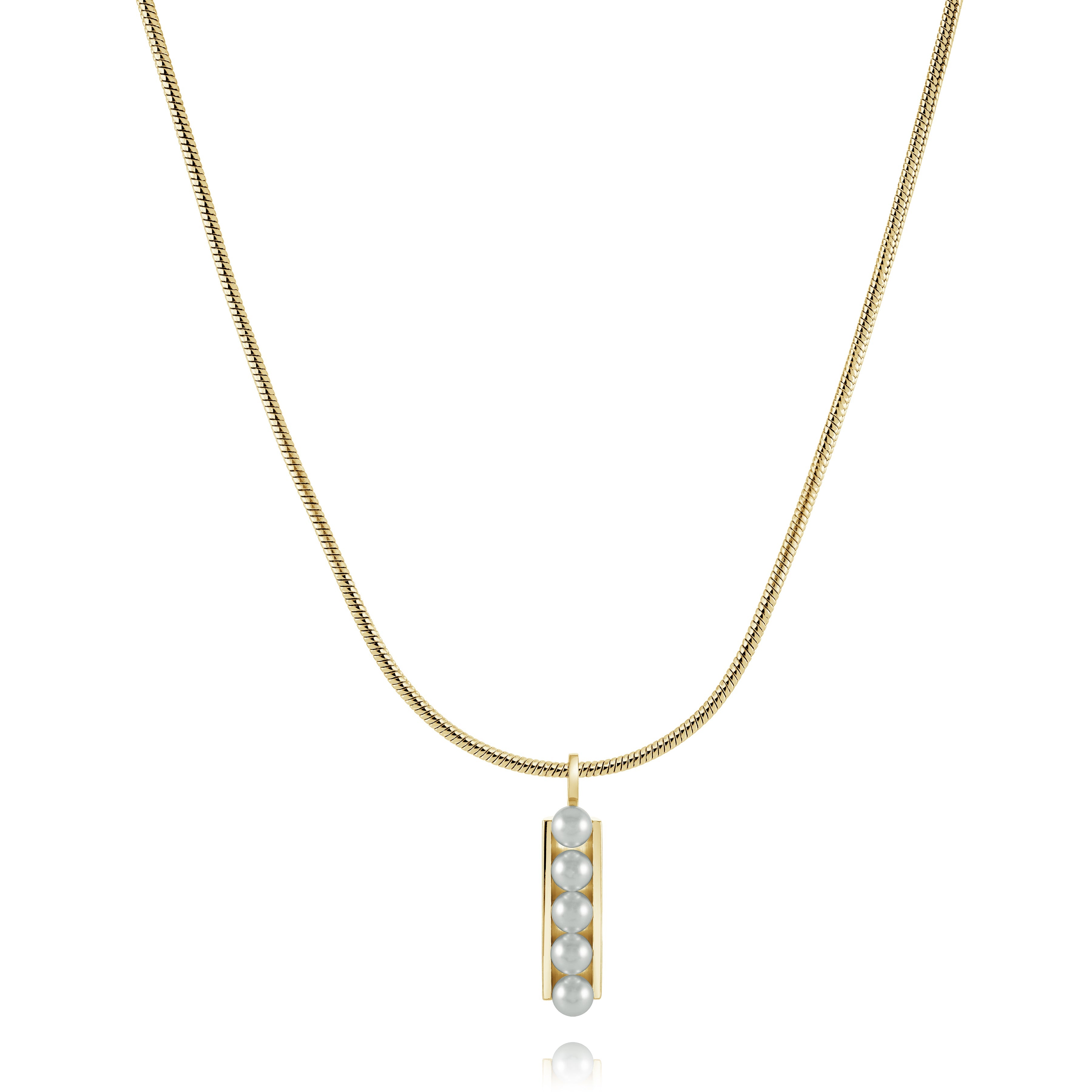 Micro Pearl Pendant with Snake Chain