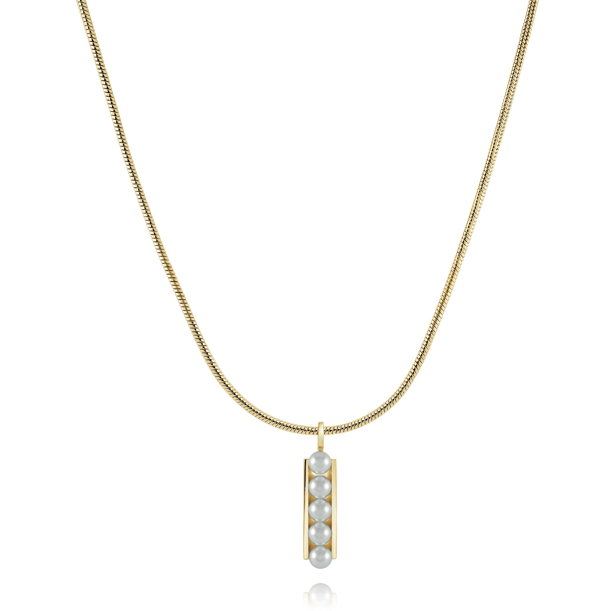 Micro Pearl Pendant with Snake Chain