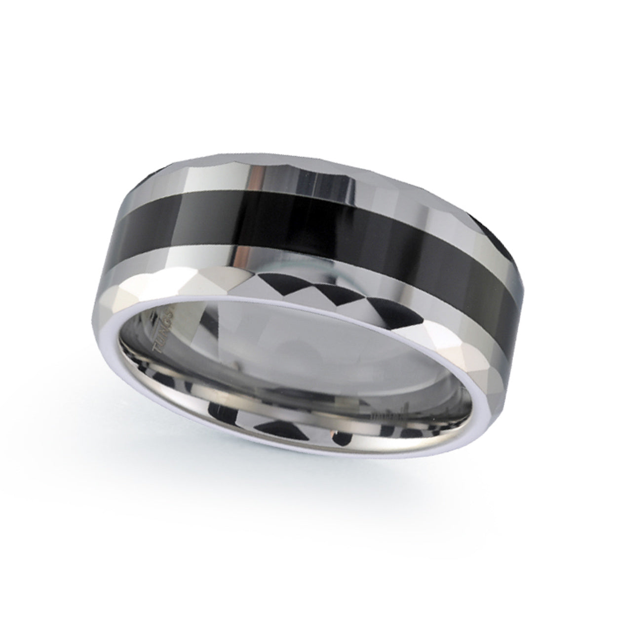 Black Stripe Tungsten Ring 8mm