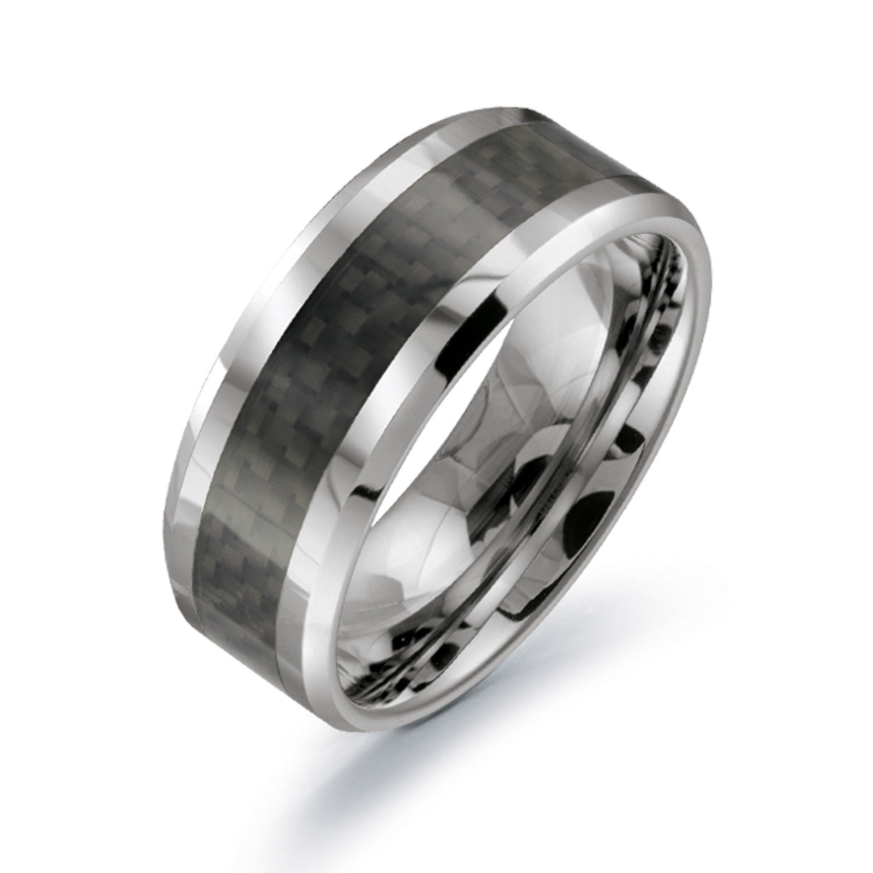 Polished Carbon Band 8mm