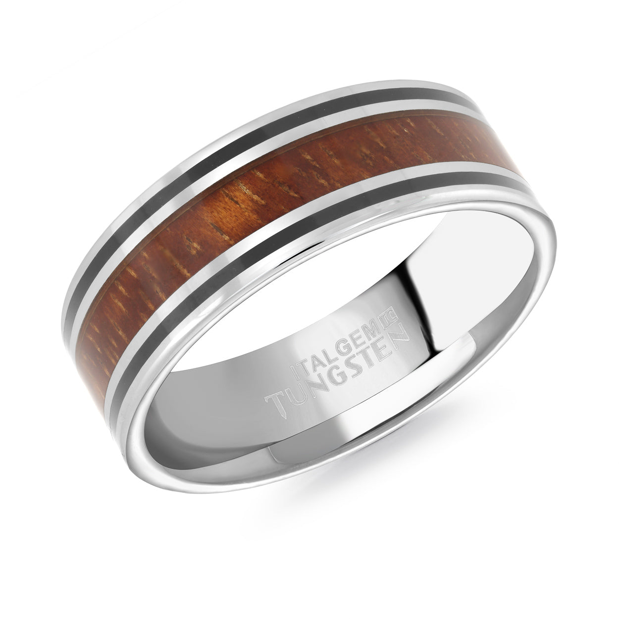 Striped Timber Ring 8mm