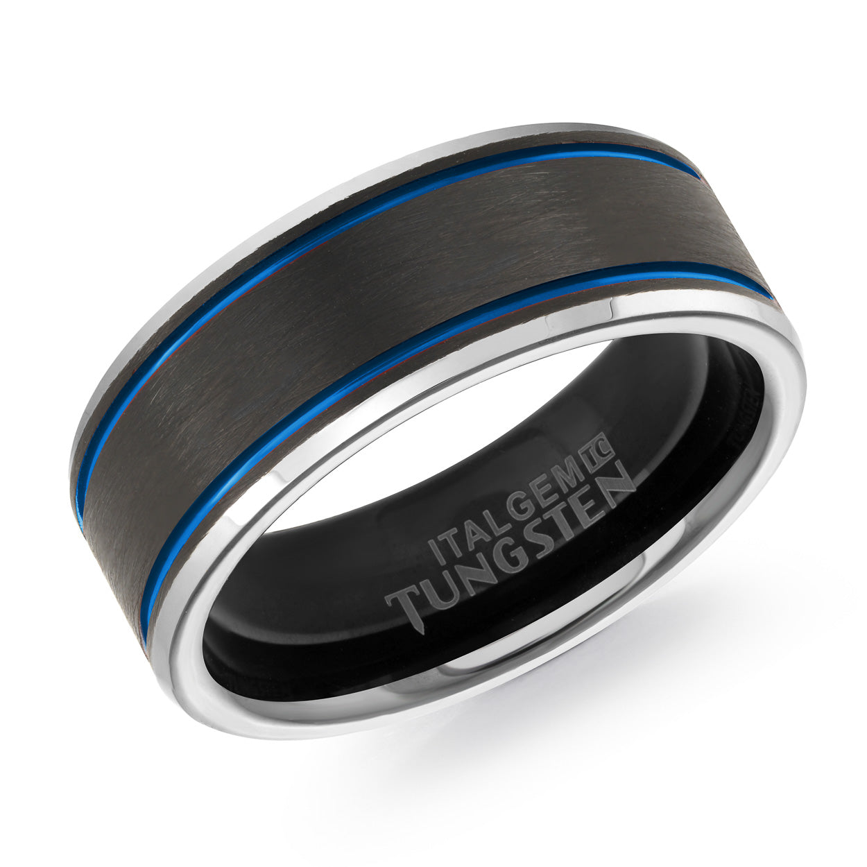 Lined Dual-Finish Tungsten Band 8mm