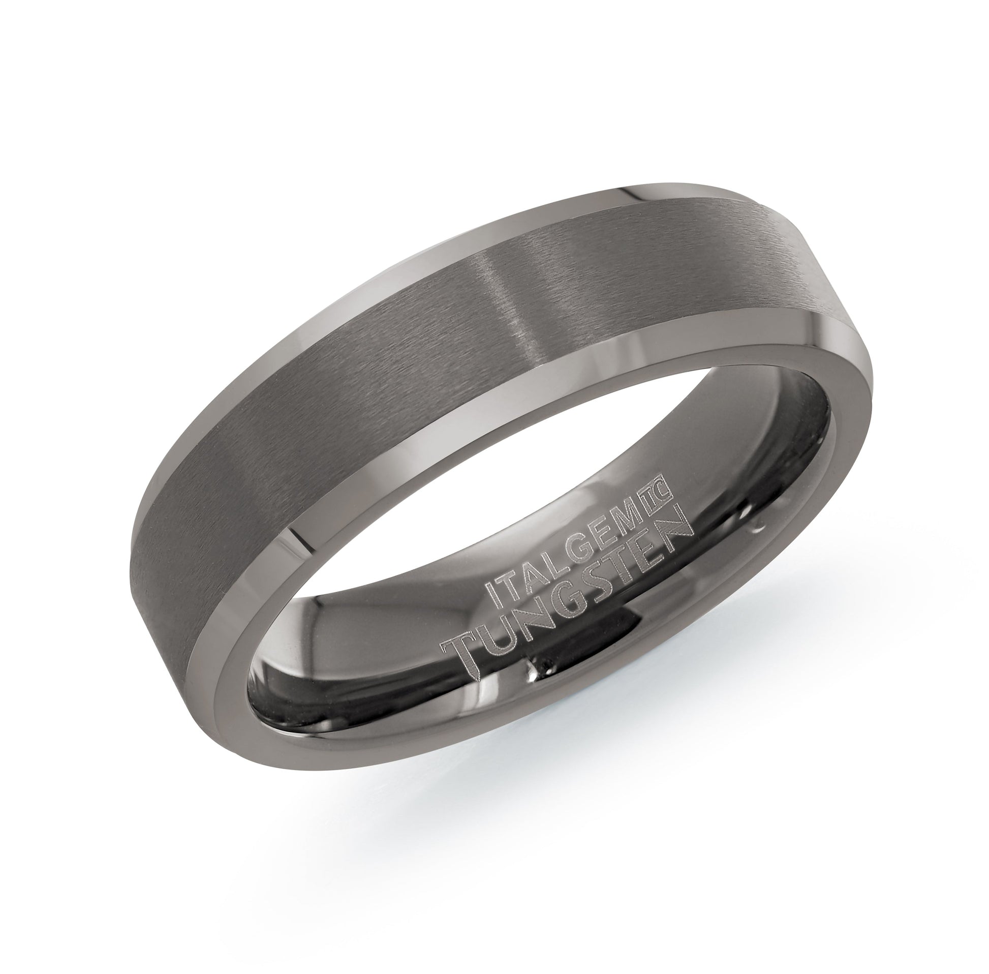 Tungsten Brushed Polished 6mm