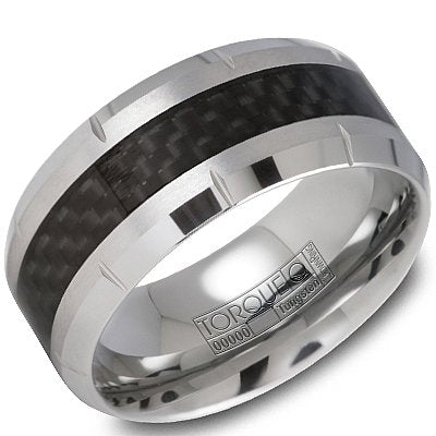 Tungsten & Carbon Fiber Inlay TORQUE Wedding Band